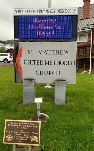 Electronic Sign at St. Matthew UMC in Weston, WV